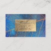 Kobalt Blue Sapphire Sepia Botanische Folie Visitekaartje (Achterkant)