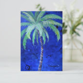 Kobalt Blue Scottsdale Palm Flat Card/Uitnodiging Kaart (Staand voorkant)