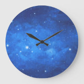 Kobalt Blue Space Stars wandklok (Voorkant)