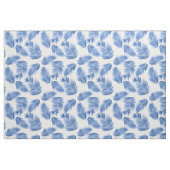 Kobalt Blue Tropical Palm Leaves Pattern Fabric Stof (Yard (91,4 cm))