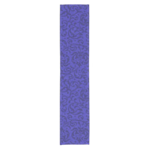 Kobalt Blue Tudor Garden Floral Damask Korte Tafelloper