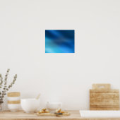 Kobalt Blue Turquoise & Grey Abstract Glow Modern Poster (Keuken)