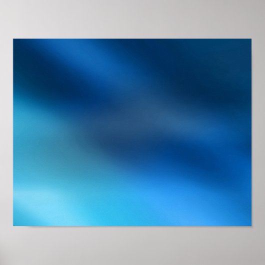 Kobalt Blue Turquoise & Grey Abstract Glow Modern Poster (Voorkant)