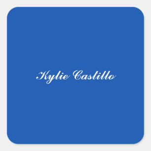 Kobalt Blue Unieke Professionele Kalligrafie Naam Vierkante Sticker