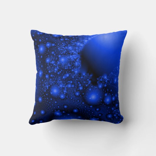 Kobalt Blue Universe Fractal Art Kussen (Achterkant)