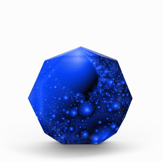 Kobalt Blue Universe Fractal Art Paperweight Fotoblokken (Voorkant)