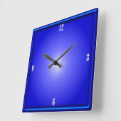Kobalt Blue Vier witte cijfers Vierkante Klok (Hoek)