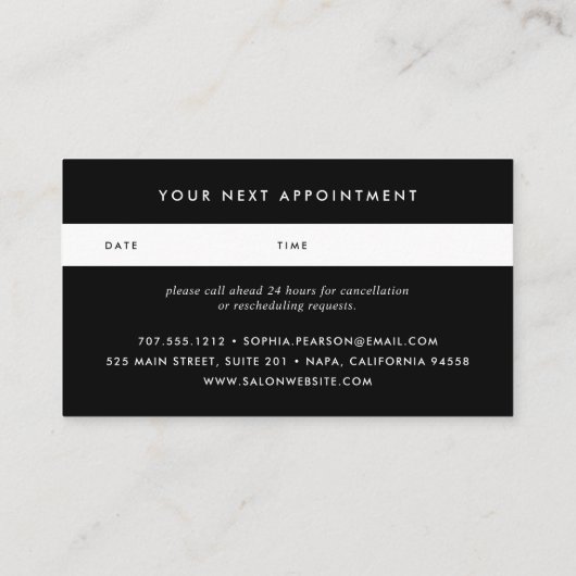 Kobalt Blue Waterverf Blot | Benoemingskaart Afsprakenkaartje (Achterkant)