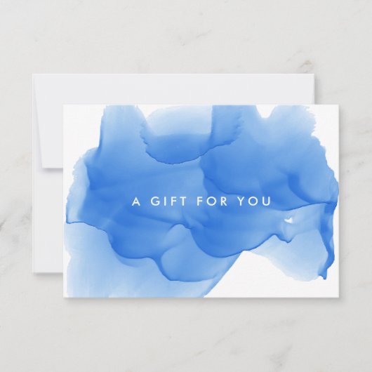 Kobalt Blue Waterverf Blot Cadeaubon (Voorkant)