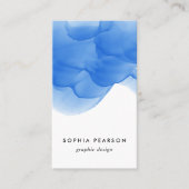 Kobalt Blue Waterverf bouwt verticale sociale medi Visitekaartje (Voorkant)