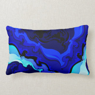 Kobalt Blue Wave Swirl Pillow-ontwerp Kussen