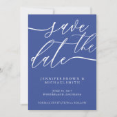 Kobalt Blue Wedding Save Date Custom Photo Save The Date (Voorkant)