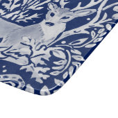 Kobalt Blue White Deer Woodland Tapestry Style Snijplank (Hoek)