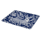 Kobalt Blue White Deer Woodland Tapestry Style Snijplank (Hoek)