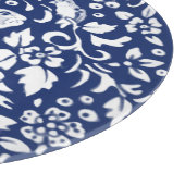 Kobalt Blue White Rabbit Bunny Bird Elegant Floral Snijplank (Hoek)