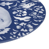 Kobalt Blue White Rabbit Hare Bird Woodland Snijplank (Hoek)