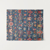 Kobalt Blue Yellow Red Aztec Butterfly Wandkleed (Voorkant (horizontaal))