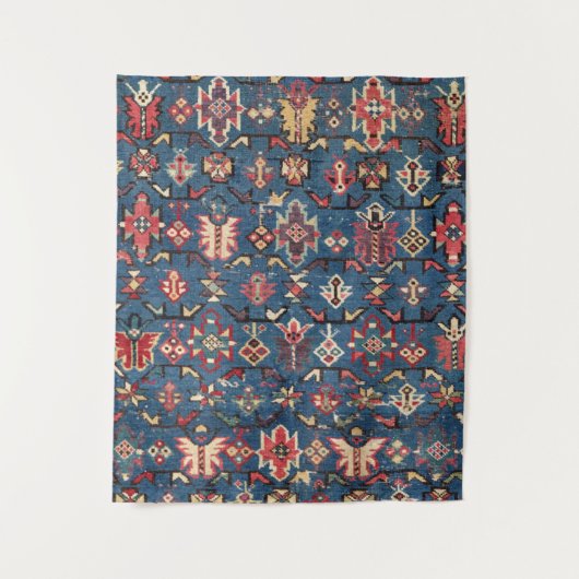 Kobalt Blue Yellow Red Aztec Butterfly Wandkleed (Voorkant)