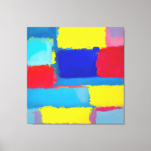 "Kobalt Carnaval" Abstracte kunst Canvas Afdruk