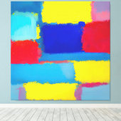 "Kobalt Carnaval" Abstracte kunst Canvas Afdruk (Insitu (Houten vloer))