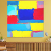 "Kobalt Carnaval" Abstracte kunst Canvas Afdruk (Insitu (Woonkamer))