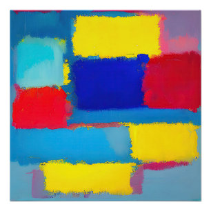 "Kobalt Carnaval" Abstracte kunst Perfect Poster
