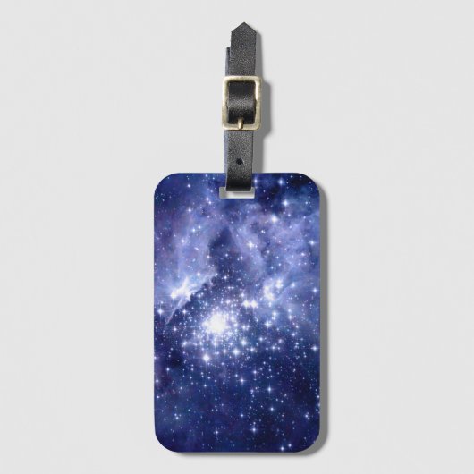 Kobalt Dreams Stars Galaxies Space Universe Nebula Bagagelabel (Voorkant (verticaal))