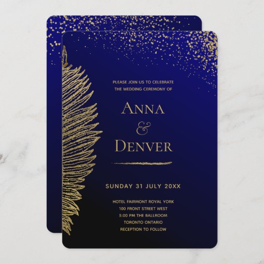 Kobalt en gouddstof kaart (Voorkant / Achterkant)