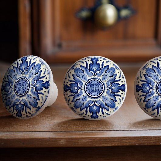 Kobalt Iberische Tegels Artistic Portugal Azulejo Keramische Knop