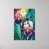 *~* Kobalt Irissen Bloem Artsy Iris Schilderen AP8 Canvas Afdruk (Voorkant)