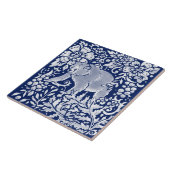Kobalt Navy Blue Woodland Animal Beer Forest Tegeltje (Zijkant)