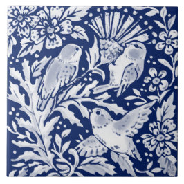 Kobalt Navy Blue Woodland Animal op Thistle Tegeltje