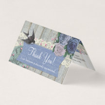  kobalt Shabby - Hartelijk dank voor uw kaart