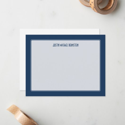 Kobalt Simple Note Notitiekaartje (Voorkant / Achterkant in situ)