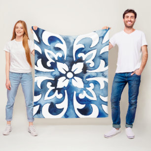 Kobalt Tegel II Fleece Deken