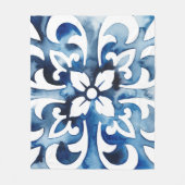 Kobalt Tegel II Fleece Deken (Voorkant)