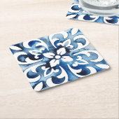 Kobalt Tegel II Kartonnen Onderzetters (Schuin)