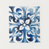 Kobalt Tegel II Wandkleed (Voorkant)