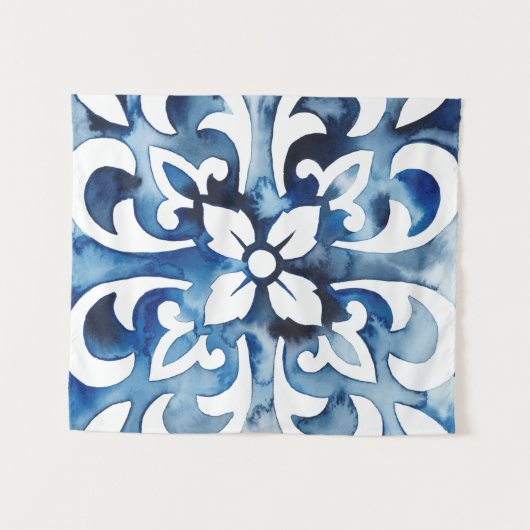 Kobalt Tegel II Wandkleed (Voorkant (horizontaal))