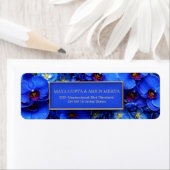 Kobalt Vergulde Orchidee Botanisch Retouradres Etiket (Insitu)