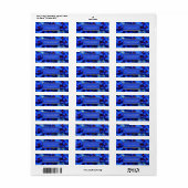 Kobalt Vergulde Orchidee Botanisch Retouradres Etiket (Full Sheet)