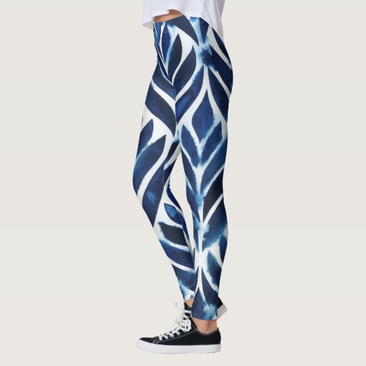 Kobalt Waterverf tegels IV Leggings (Links)