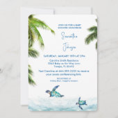 Kobalt Zee Schildpad Tropisch Baby shower Kaart (Voorkant)