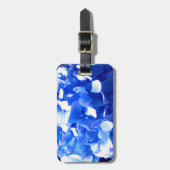 Kobaltblauw bloemensierlijke blauwe hortensia's bagagelabel (Voorkant verticaal)