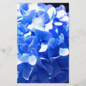 Kobaltblauw bloemensierlijke blauwe hortensia's briefpapier (Voorkant)