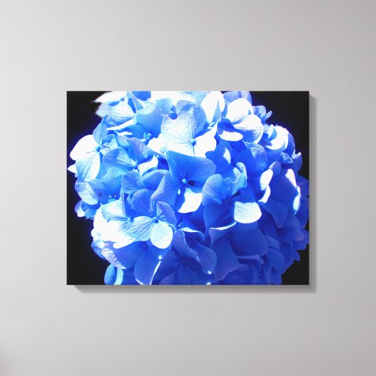 Kobaltblauw bloemensierlijke blauwe hortensia's canvas afdruk (Voorkant)