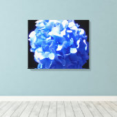 Kobaltblauw bloemensierlijke blauwe hortensia's canvas afdruk (Insitu (Houten vloer))