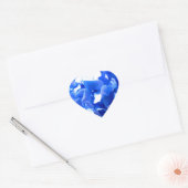 Kobaltblauw bloemensierlijke blauwe hortensia's hart sticker (Envelop)