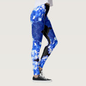Kobaltblauw bloemensierlijke blauwe hortensia's leggings (Rechts)