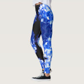 Kobaltblauw bloemensierlijke blauwe hortensia's leggings (Links)